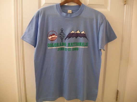 Vintage 80s Colorado Nationals T Shirt Large Gold… - image 4