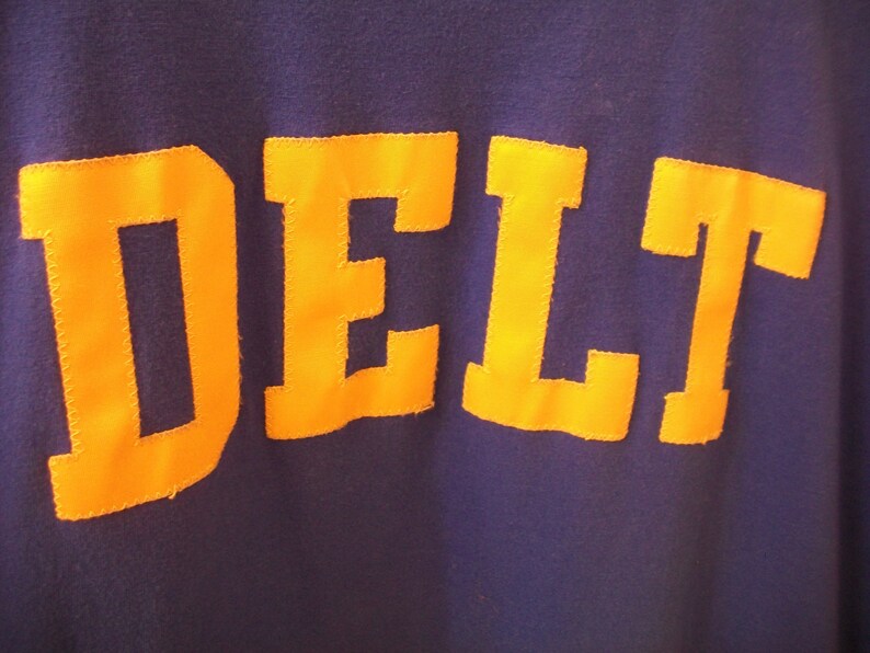 Vintage Fraternity T Shirt XL Delt Frat Delta House Animal House Ringer Football Jersey Style tee Delts Deltas Russell Athletic 80s 90s vtg