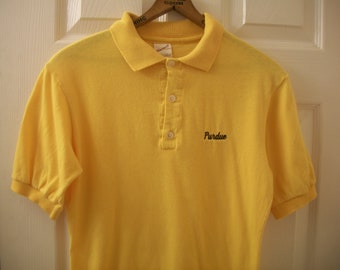 Vintage Purdue University T Shirt Small Boilermakers Pete Basketball Football Hartwell 50/50 Poly Cotton Golf Polo Tee West Lafayette Vtg