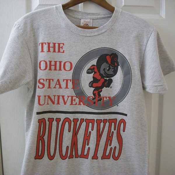 Vintage 90s The Ohio State University T Shirt Medium Buckeyes Columbus Brutus Buckeye Mascot Big Ten Football Horseshoe Stadium vtg OSU