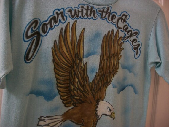 Vintage 80s Bald Eagle T Shirt Small Soar With Th… - image 3