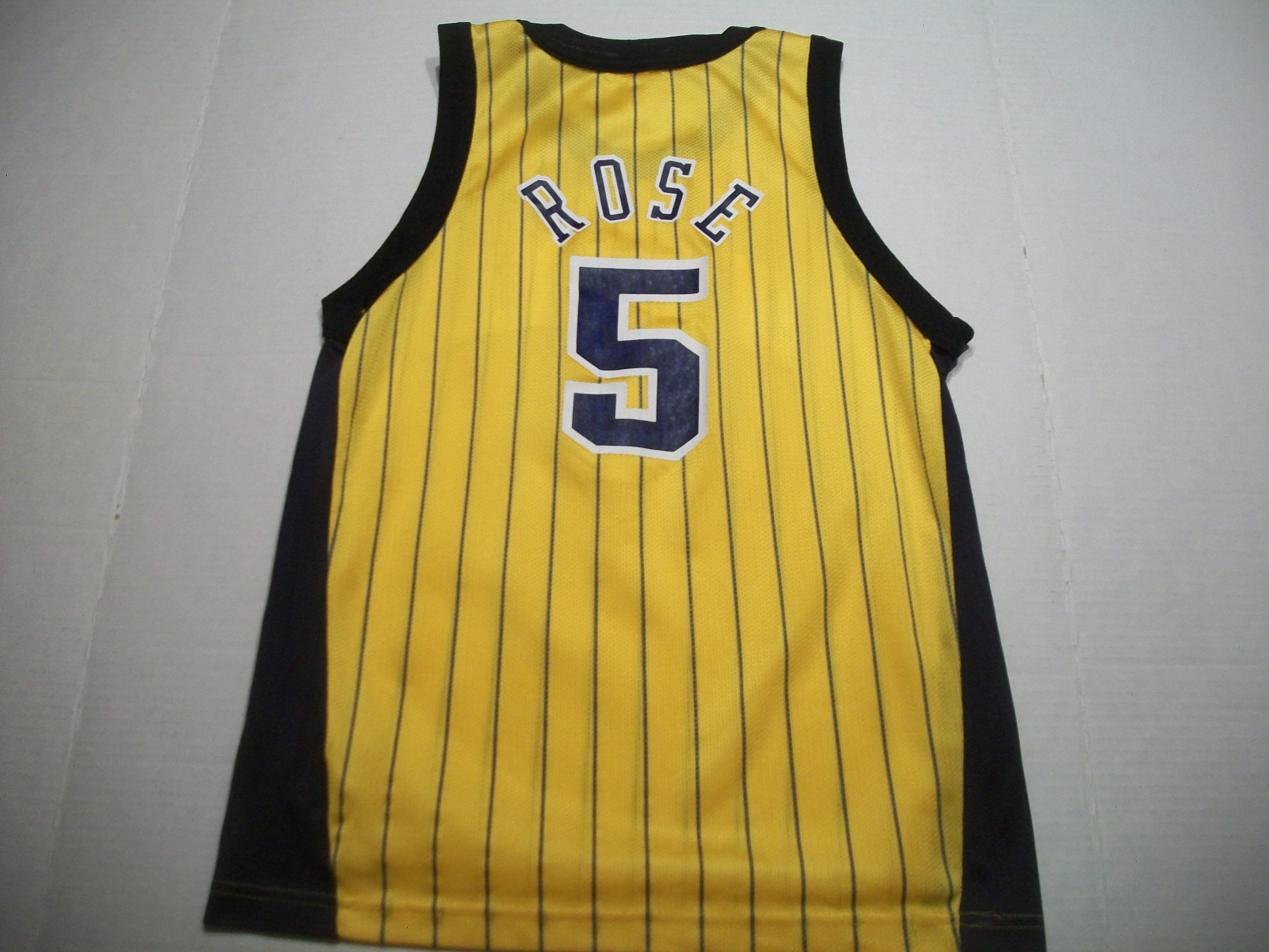 Champion NBA Jalen Rose Indiana Pacers Pinstripes Jersey Sz 44