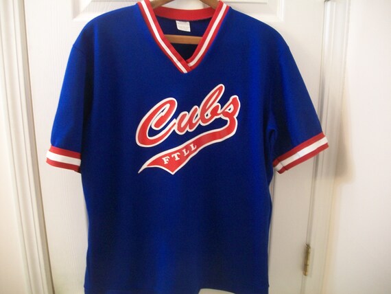 Vintage 80s Cubs Jersey XL Baseball Coach Little League Team