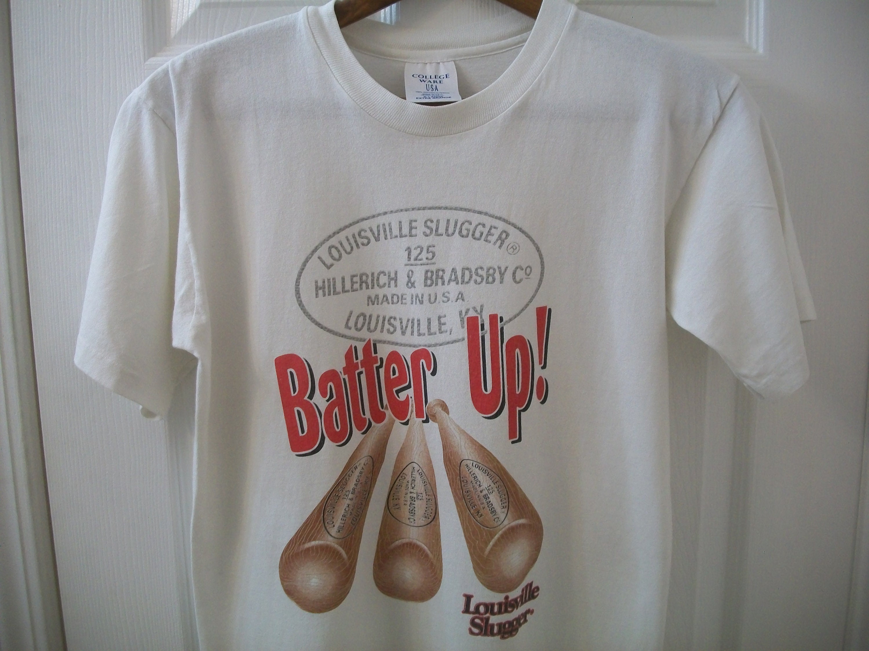 Vintage 90s Louisville Slugger T Shirt M Baseball Bat Graphic 