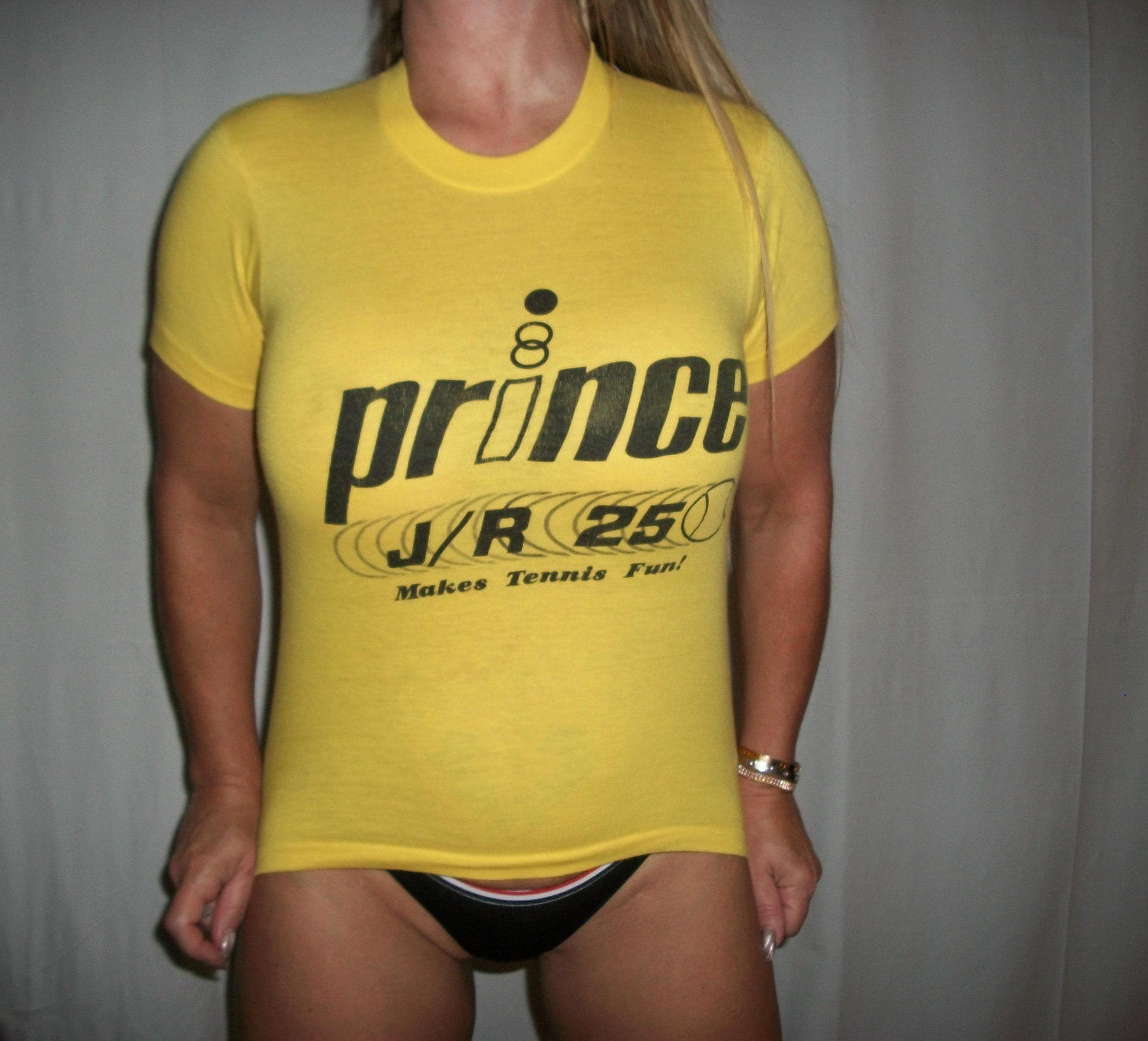 気になる対象商品 T Tennis 80s Vintage Shirt ATP 25 J/R Racquet Prince XXS Tennis