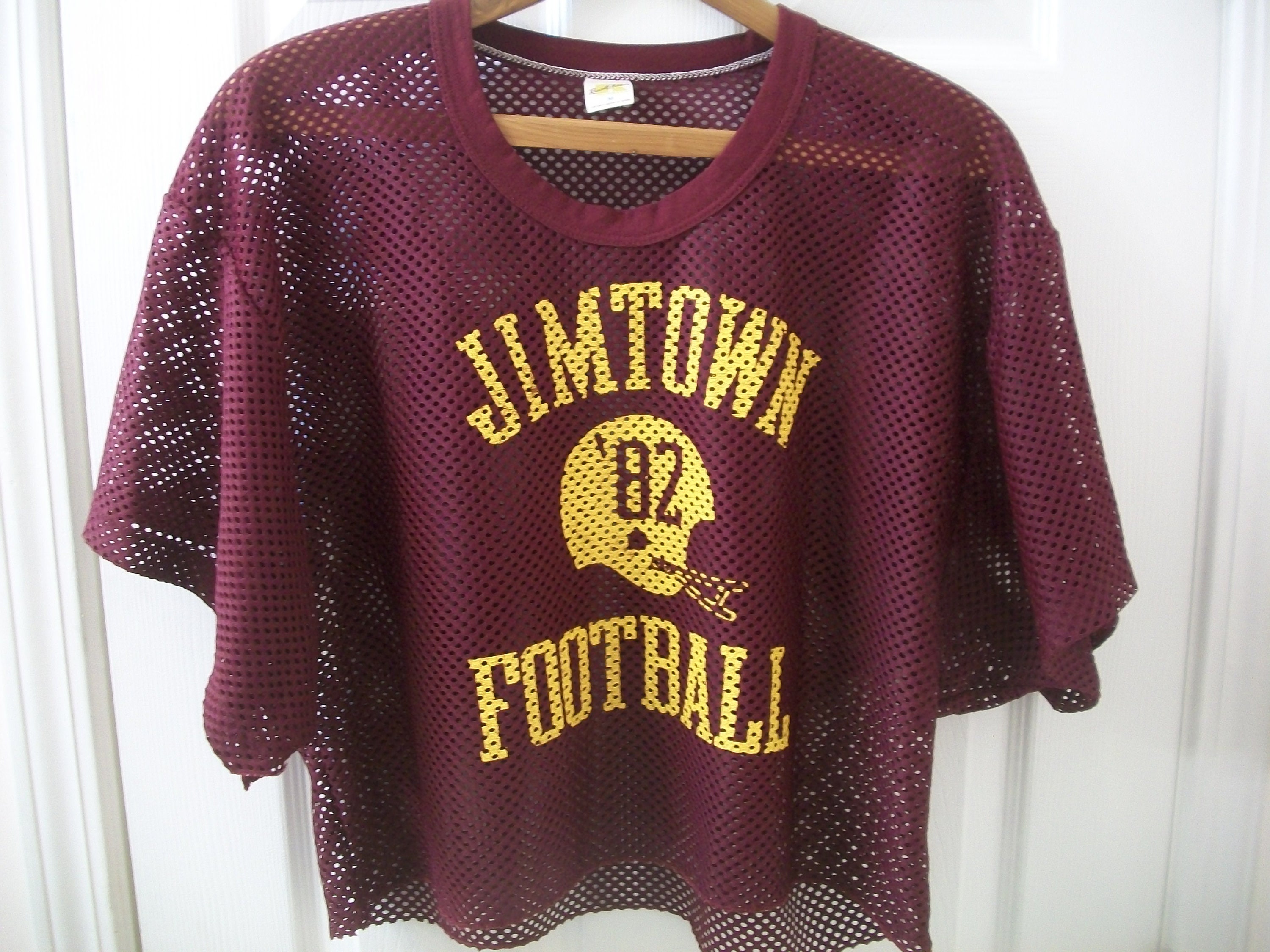 70〜80s CAMP MAC football T-shirt Vintage 80s Football Jersey M Jimtown High School Jimmies Elkhart