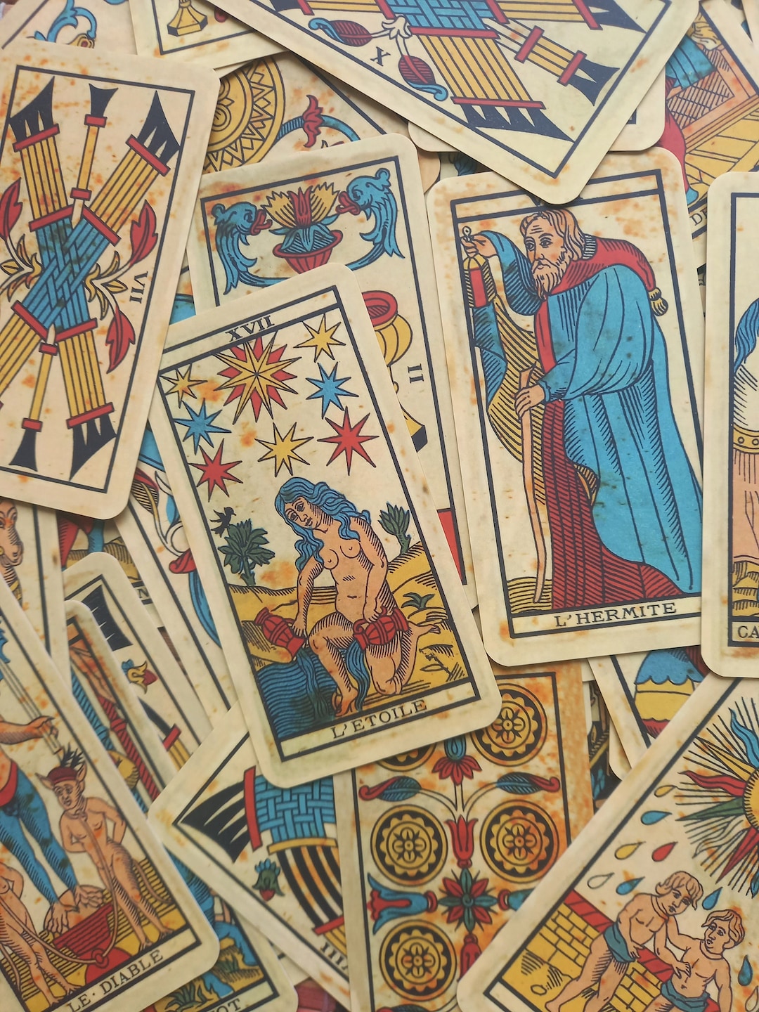 Antique Marseille Tarot Deck — Museum Reconstruction — 78 Cards