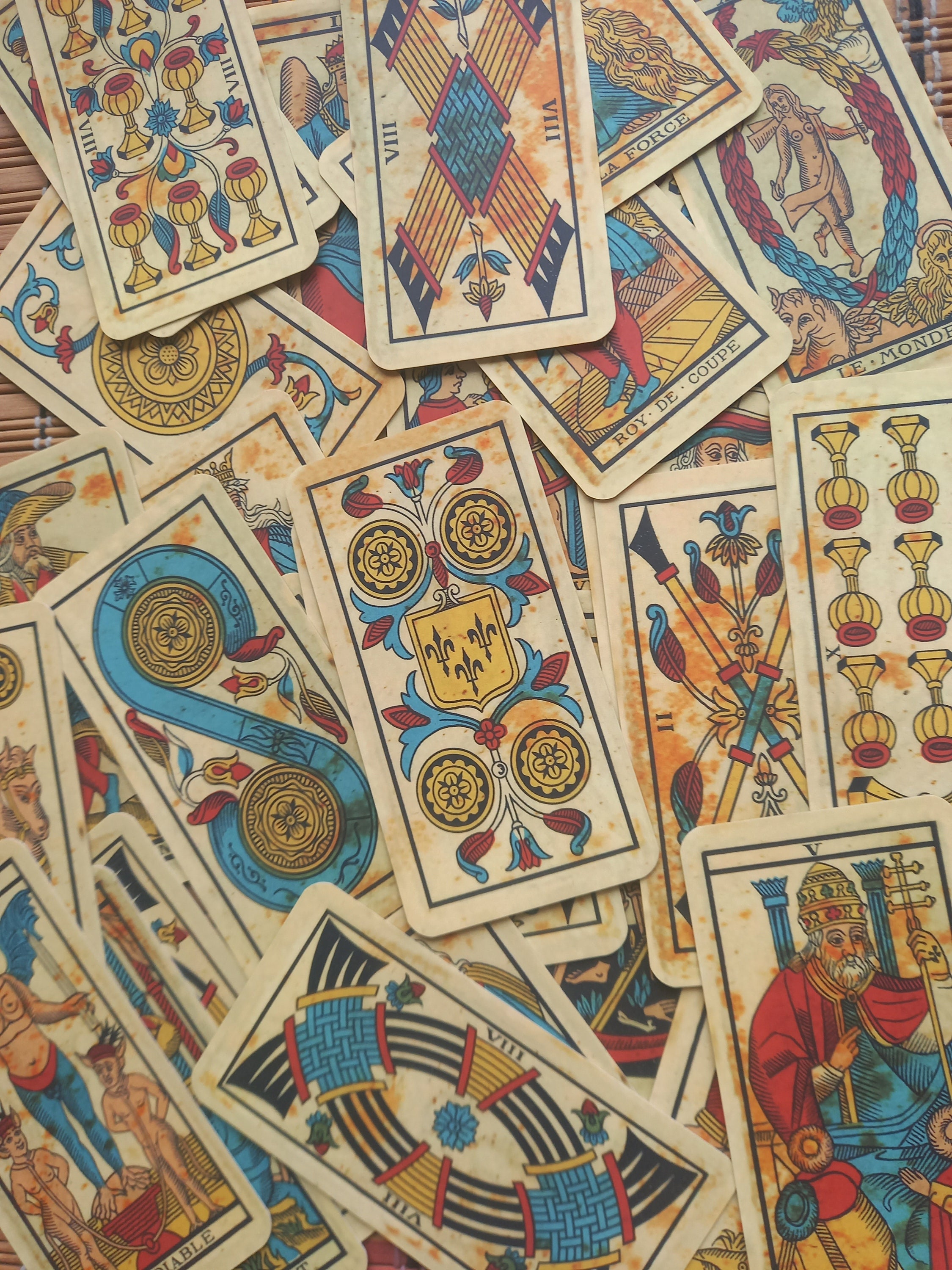 Antique Marseille Tarot Deck — Museum Reconstruction — 78 Cards - Etsy