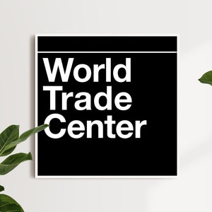 NYC World Trade Center U-Bahn-Säule Schild Druck Wandkunst (Instant Digital Download)
