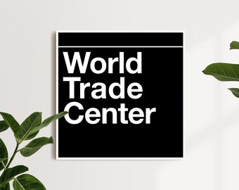 NYC World Trade Center Subway Pillar Sign Print Wall Art (Instant Digital Download)