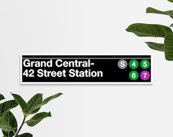 NYC Grand Central-42 Street Station Subway Platform Sign Print Wall Art (Instant Digital Download)
