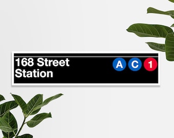 NYC 168 Street Station Subway Platform Sign Print Wall Art (Instant Digital Download)