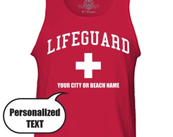 New Men's Personalized Custom Lifeguard Tank Top