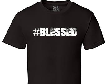 HASHTAG Blessed T-shirt Black/Charcoal/Gray/Navy/Orange/Red/Royal Blue/White