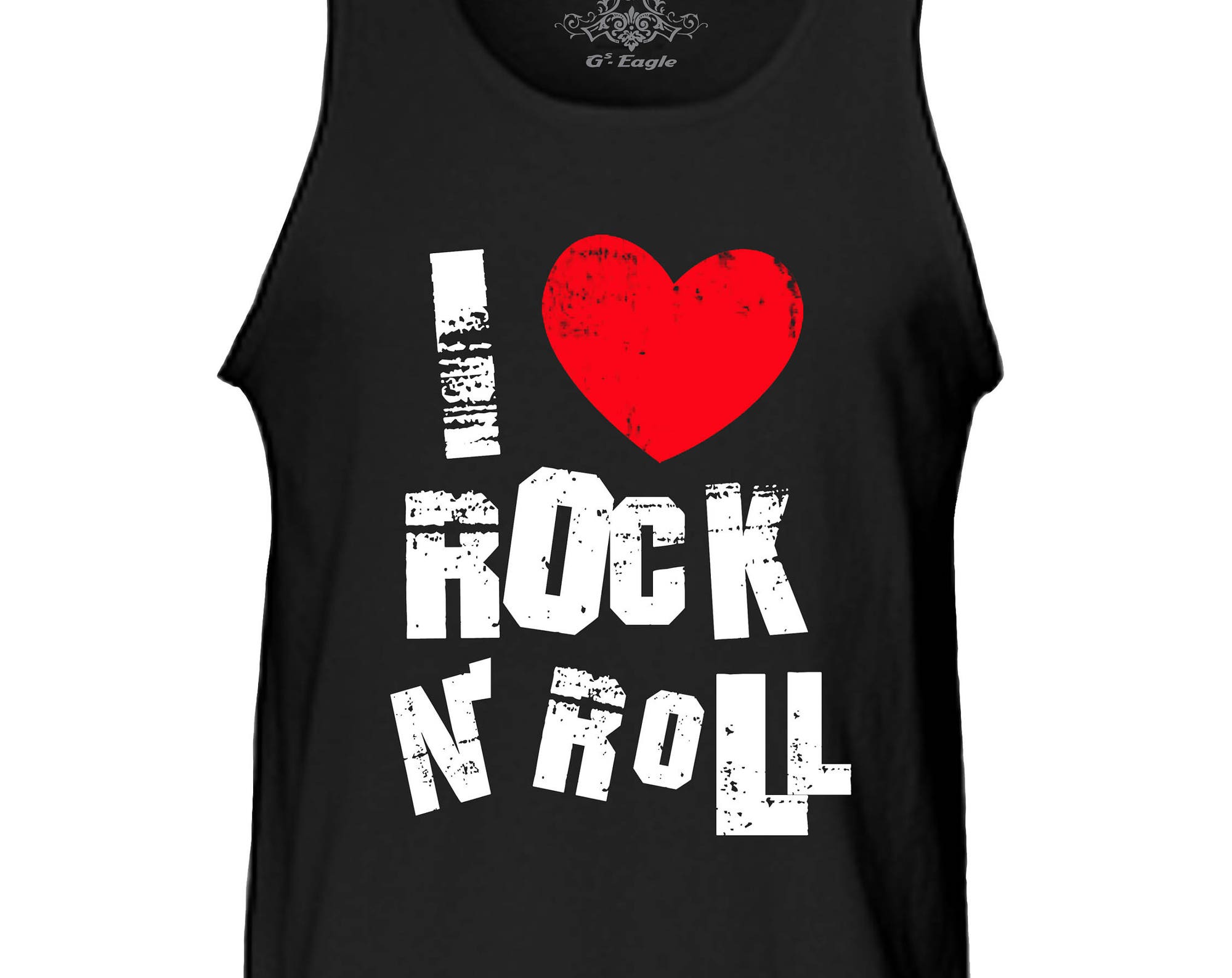 New Men's I HEART Rock N Roll Tank Top