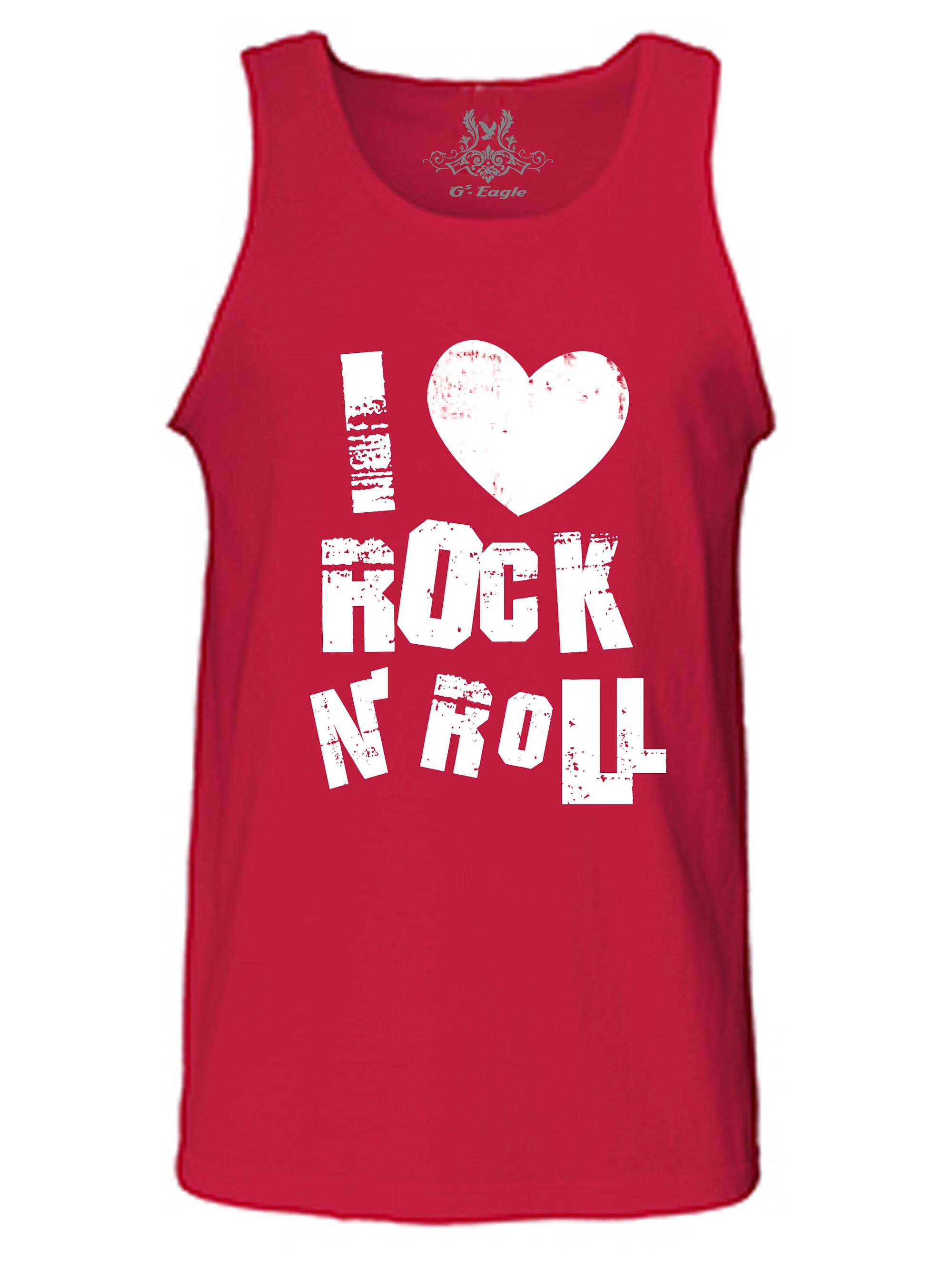 New Men's I HEART Rock N Roll Tank Top