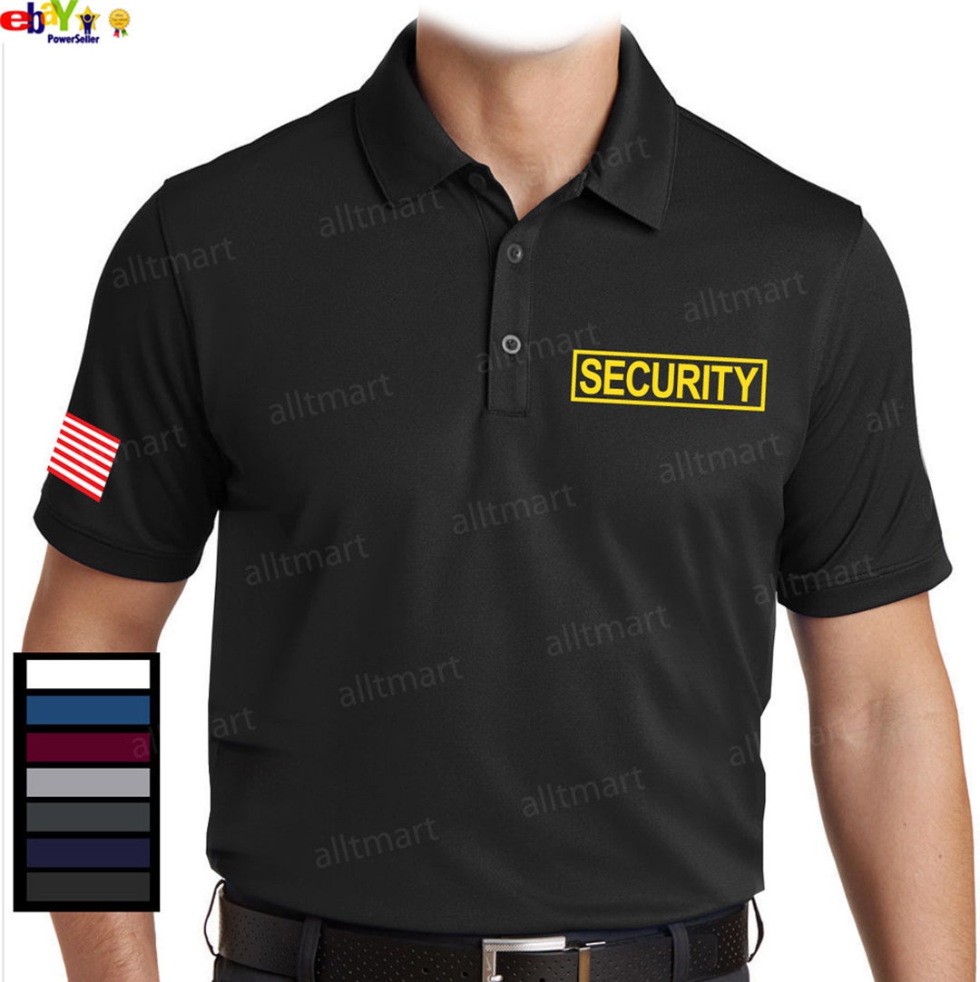 Mens Dry Fit Security Polo Tshirt Graphic Printed Etsy