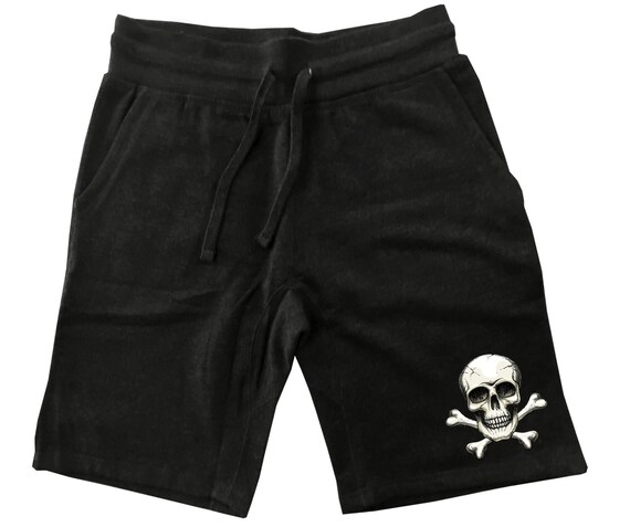 Men's Printed Skull Fleece Half Lounge 