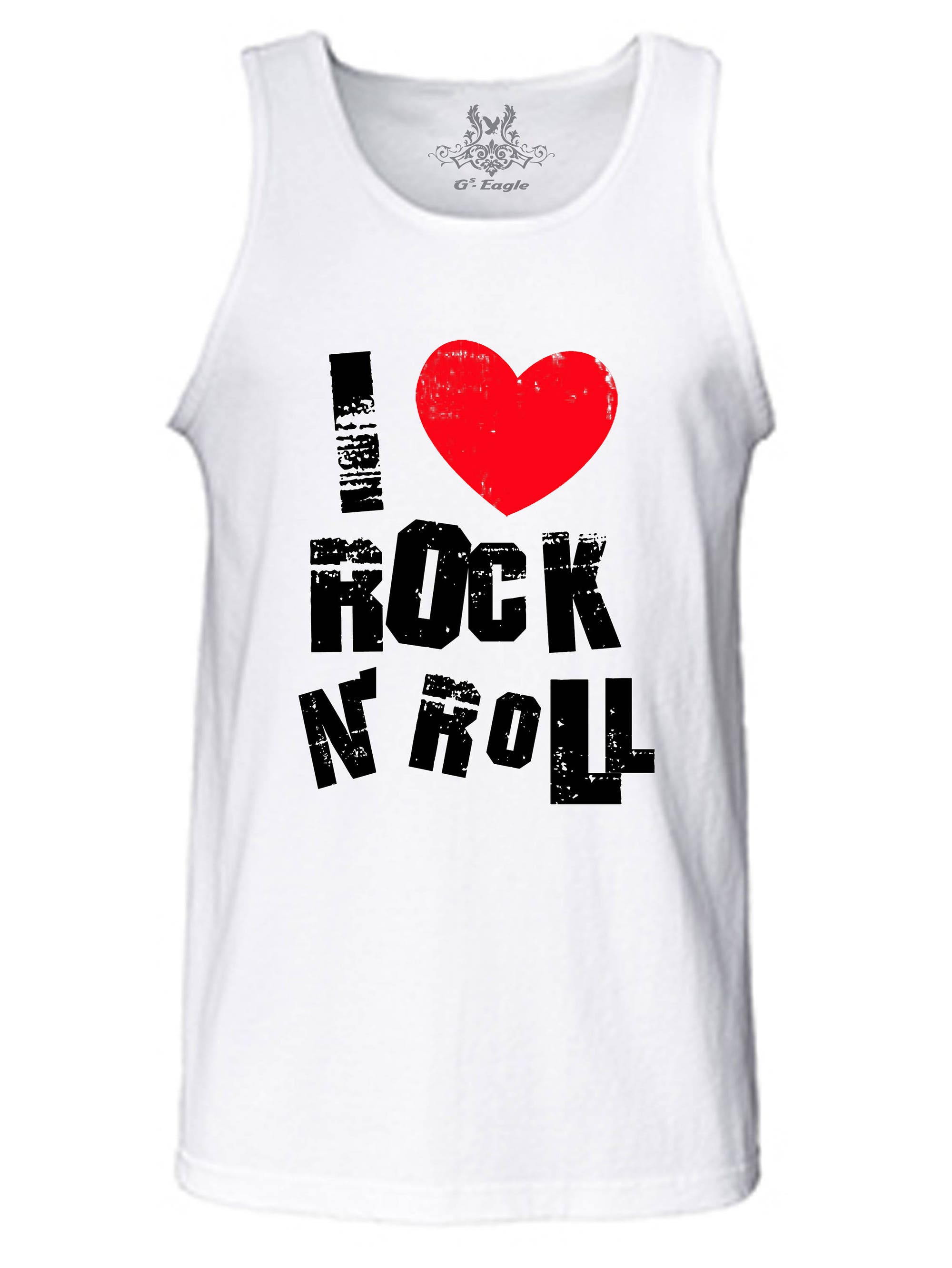 New Men's I HEART Rock N Roll Tank Top