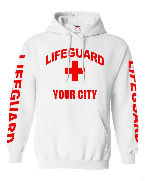 Personalized Life Guard Hoodies choose Your Own CITY or BEACH