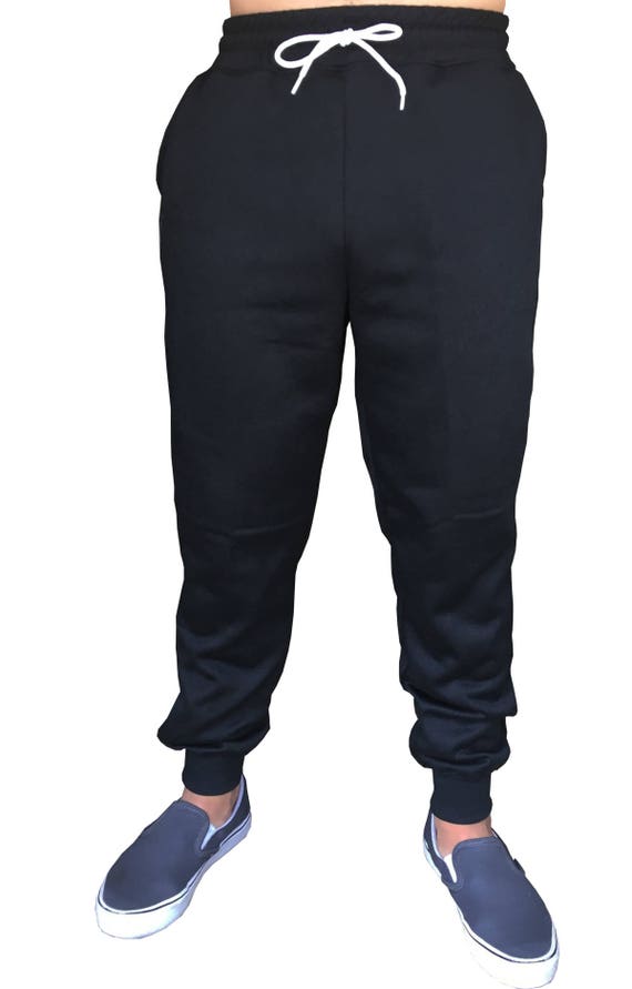 Mens Plain Fleece Jogger Drawstring Sweatpants Black/gray/charcoal