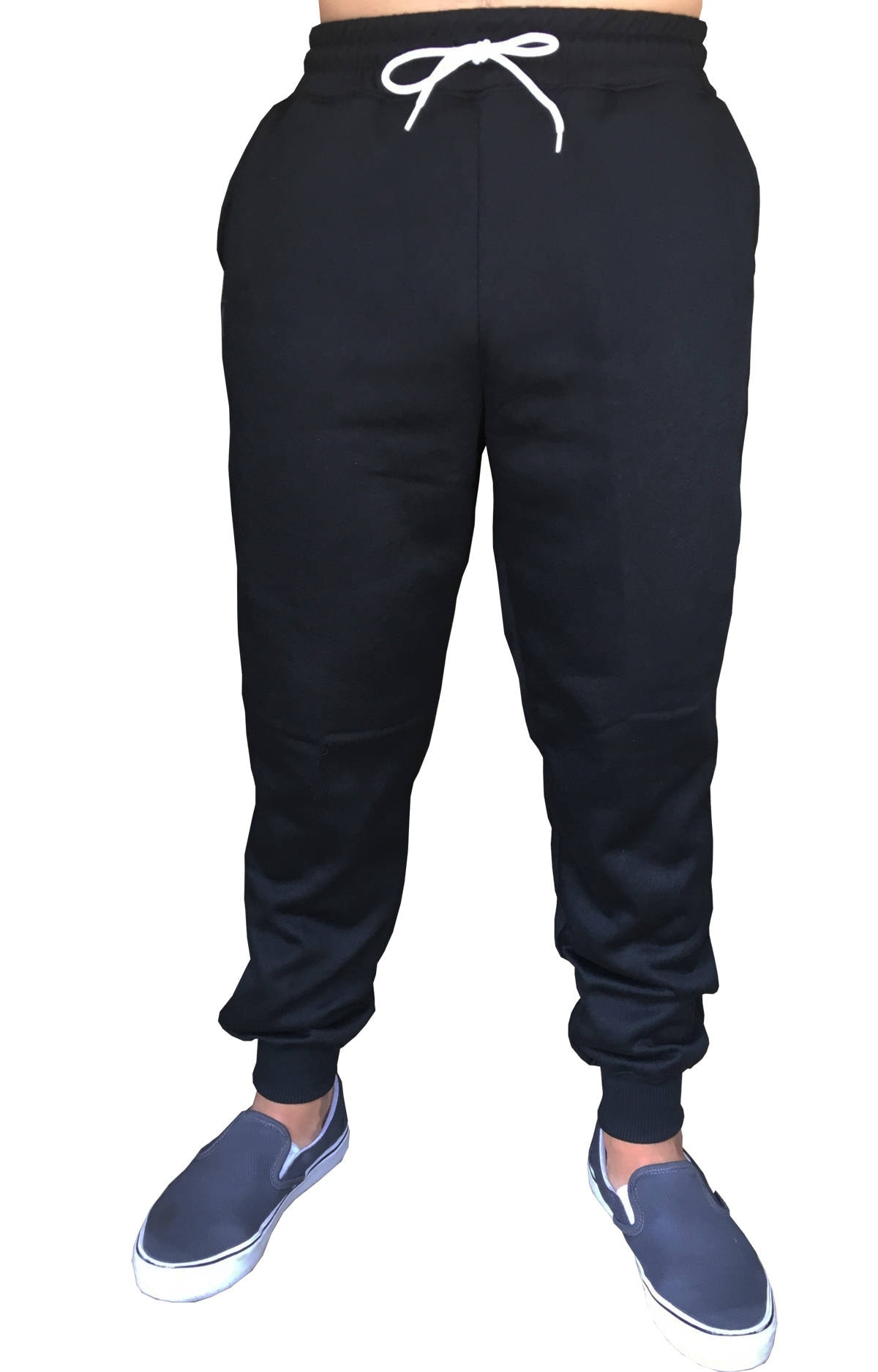 Mens Plain Fleece Jogger Drawstring Sweatpants Black/gray/charcoal 