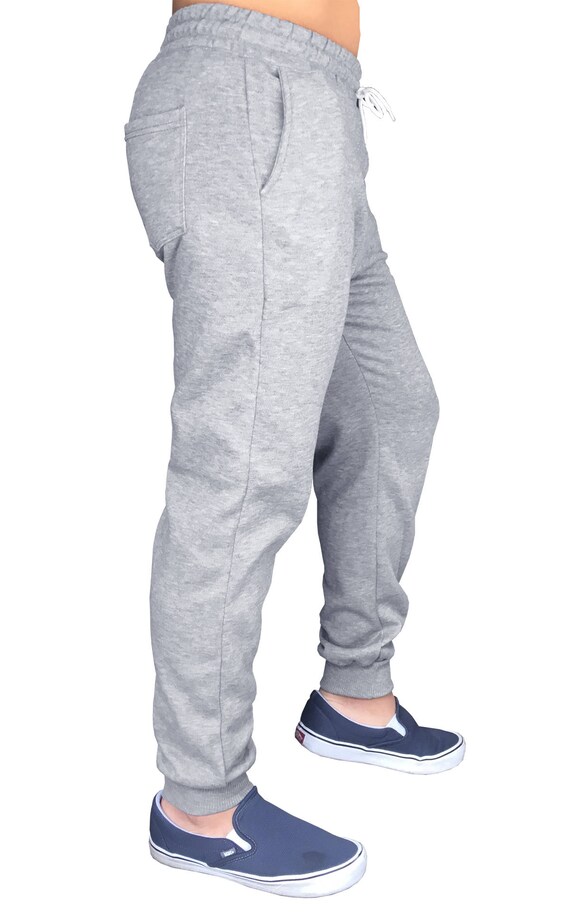 Mens Plain Fleece Jogger Drawstring Sweatpants Black/gray/charcoal