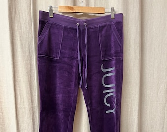 Juicy Couture Pantalones anchos de terciopelo morado Pantalones de chándal Talla M