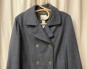 Vintage Calvin Klein Damesjas Wolmix Jas Maat Medium