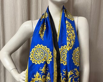 Ｖersce　SILK　ロイヤルブルーメドーサ　装飾的なデザイン Versce SILK ロイヤルブルーメドーサ 装飾的なデザイン