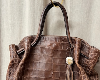 FURLA Vintage Brown Leather Handbag