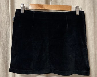 Moschino Vintage Black Velvet Mini Skirt Made in Italy Size Small