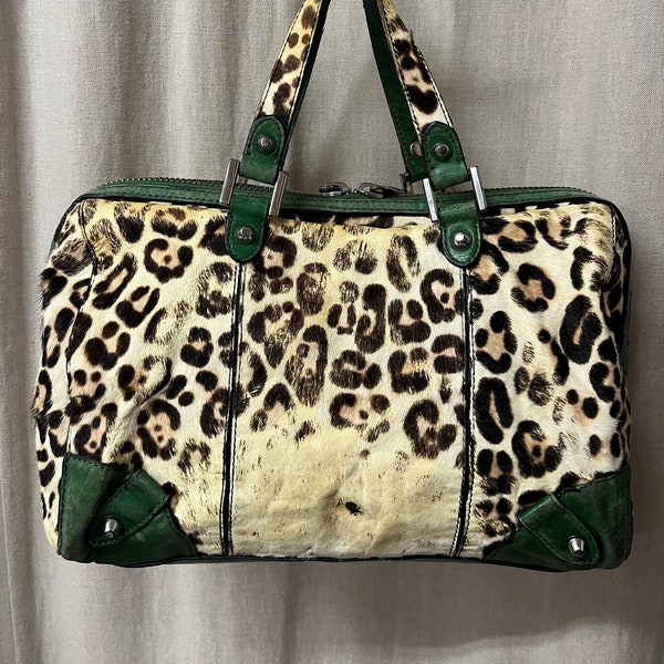 Juicy Couture Sac à main en cuir vert à imprimé animal en façon poulain en façon poulain