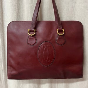 Must de CARTIER Bolso Tote de Piel Burdeos