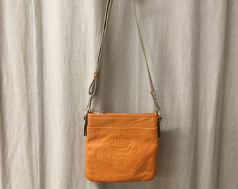 Polo Ralph Lauren Orange Leather Cross Body Shoulder Bag