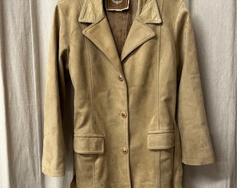 Vintage Emporio EGA Women s Beige Jacket Coat Tie Belt Lined Tan Colour Size Medium Etsy UK