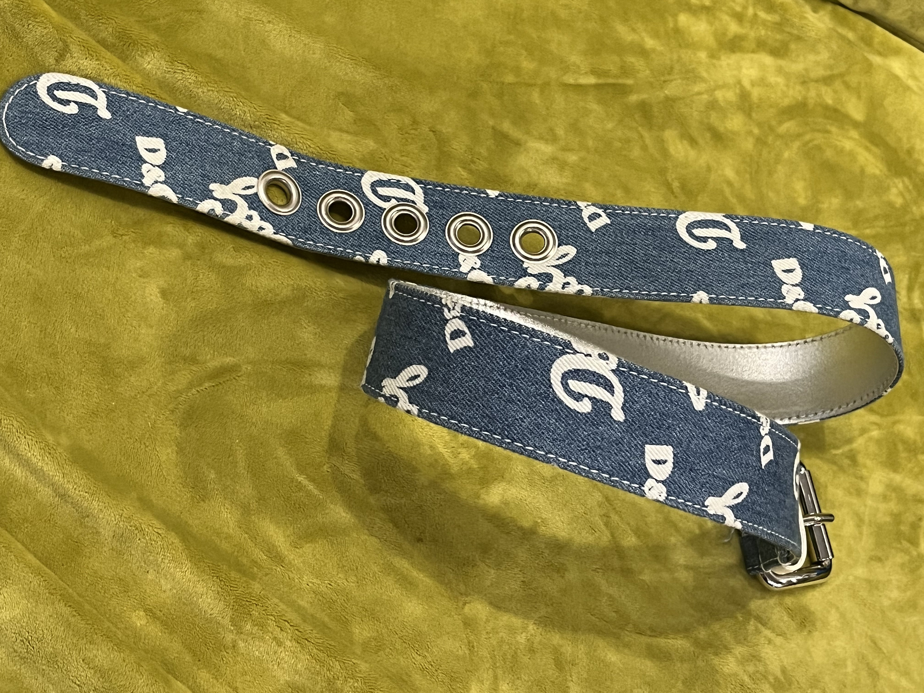 Vintage Custom-made belt With an Auth  Dolce & Gabbana     DG LOGO DOLCE & GABBANA Vintage DG Logo Denim Belt Silver Tone  main image 4