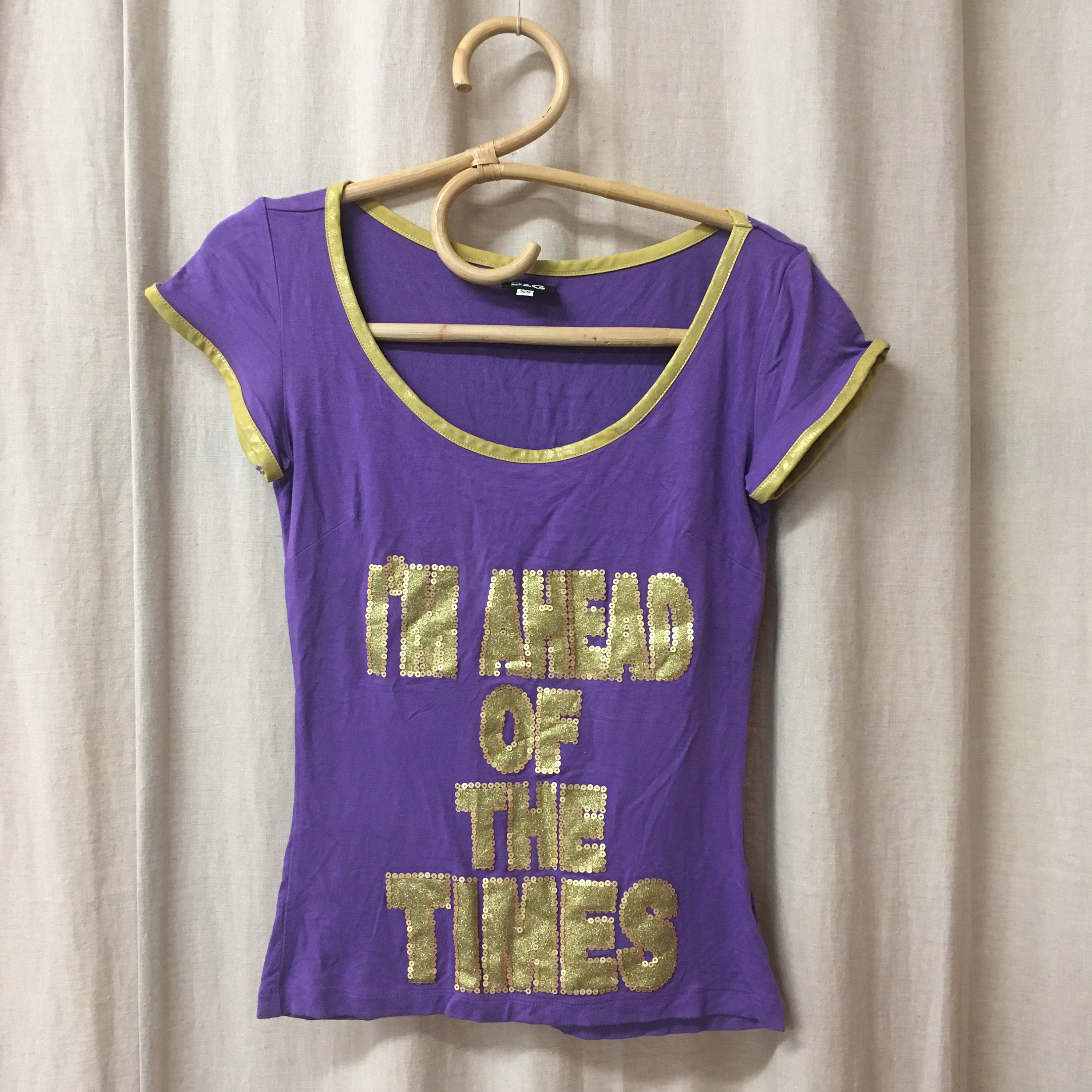 Dolce & Gabbana Purple Top “I Am Ahed of the Times” T-shirt Size