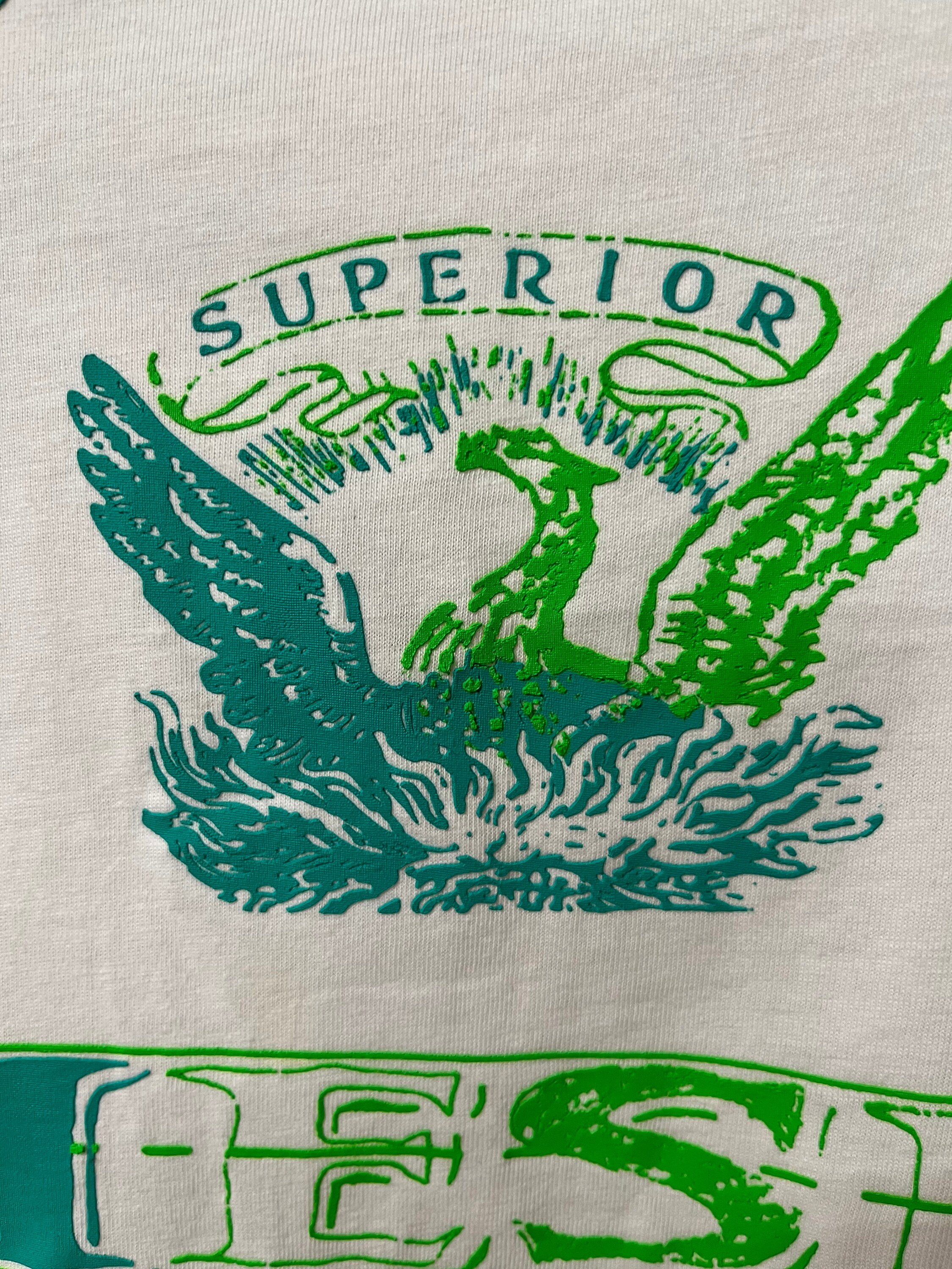 ディーゼル ホワイト ネオングリーン 長袖 コットン Tシャツ メンズ 