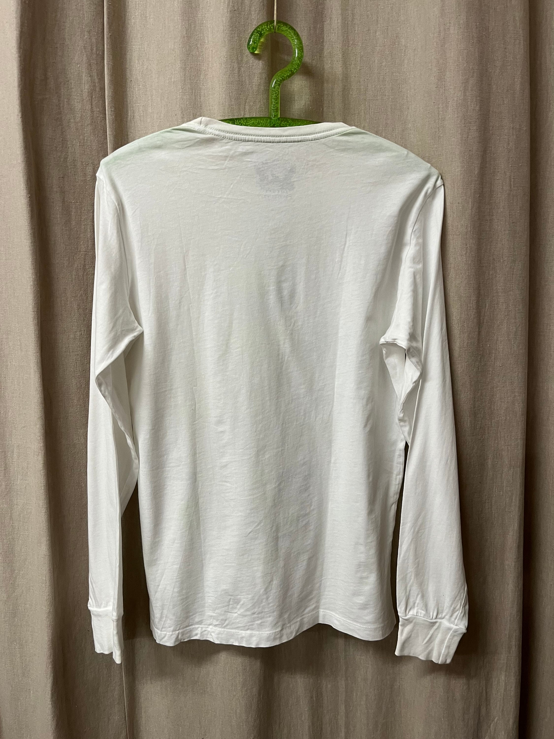 ディーゼル ホワイト ネオングリーン 長袖 コットン Tシャツ メンズ 