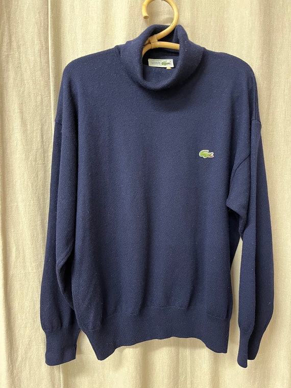 Vintage 80s Chemise Lacoste Sweater Turtleneck Pur