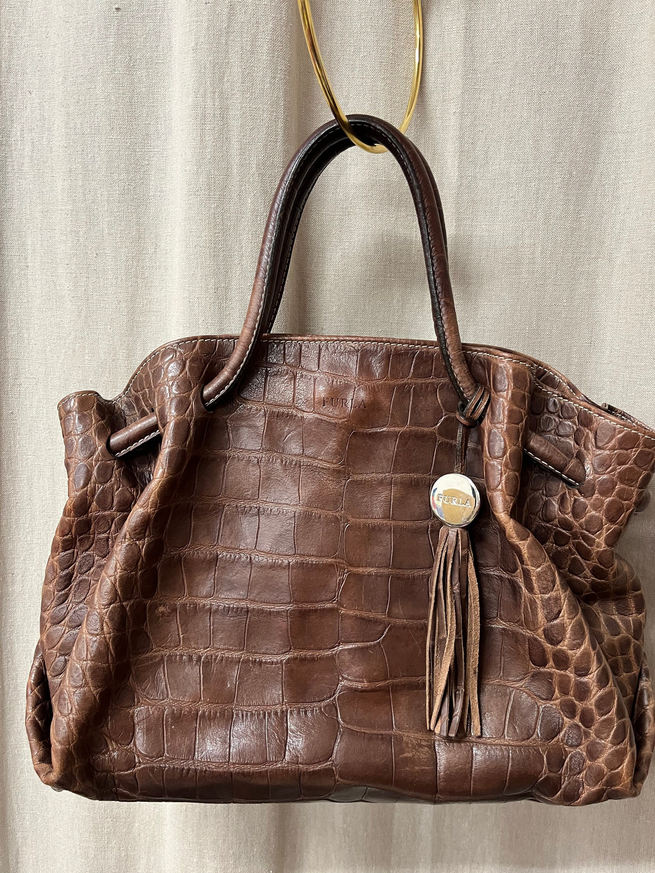 Furla Vintage Brown Leather Handbag