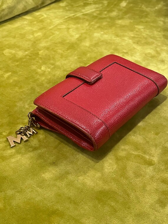 Authentic MCM Red Leather Studded Logo Motifs Med… - image 6
