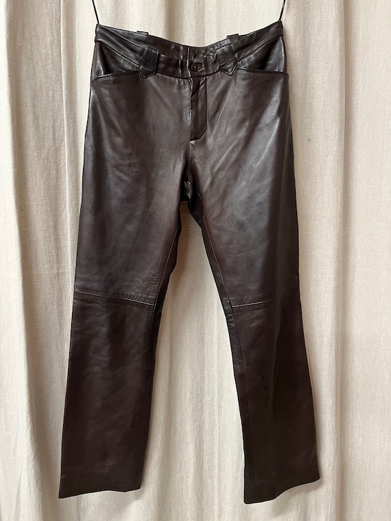 Ralph Lauren Collection Brown Leather Pants Size Medium Etsy