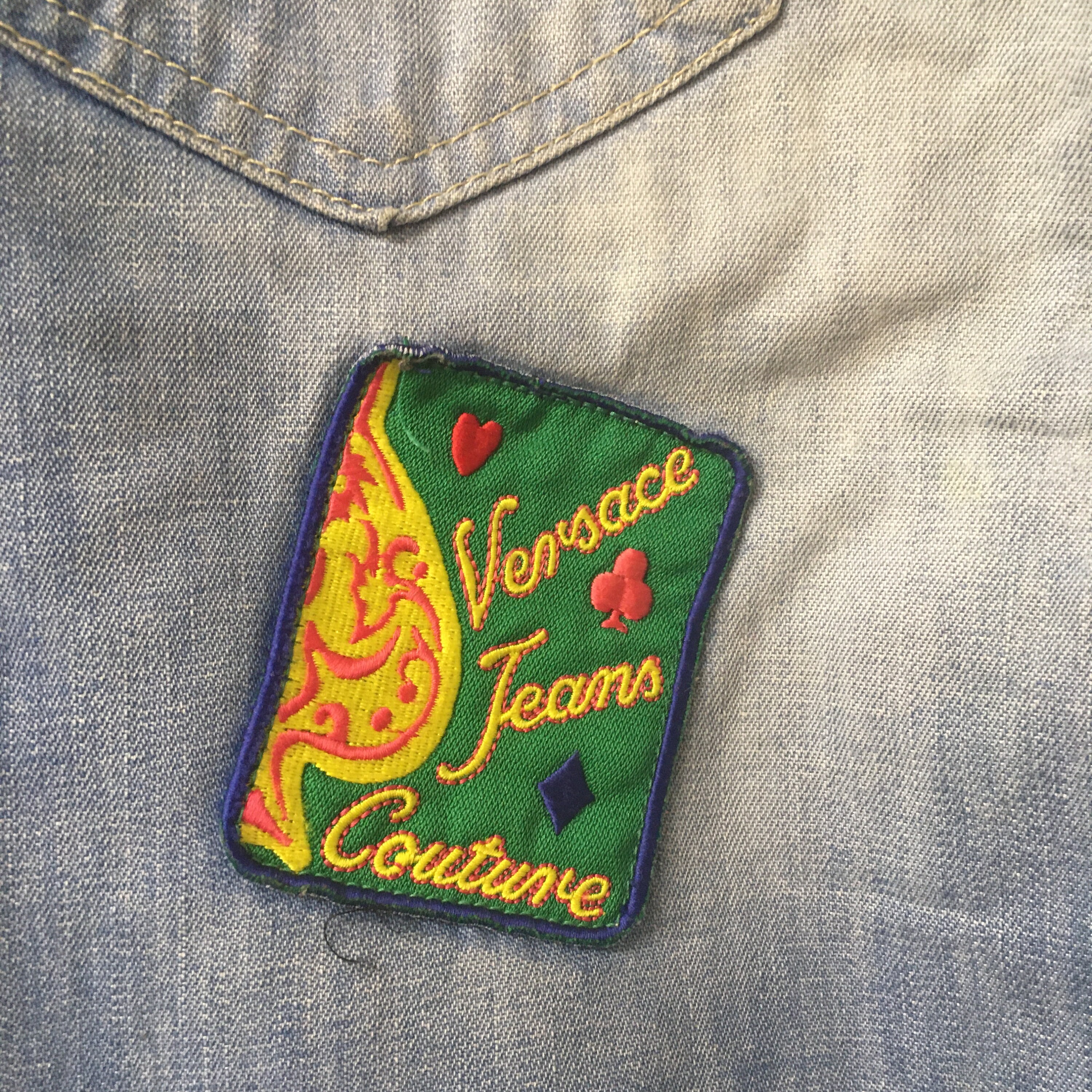 Vintage Versace Jeans Couture Denim Jeans Playing Card Theme