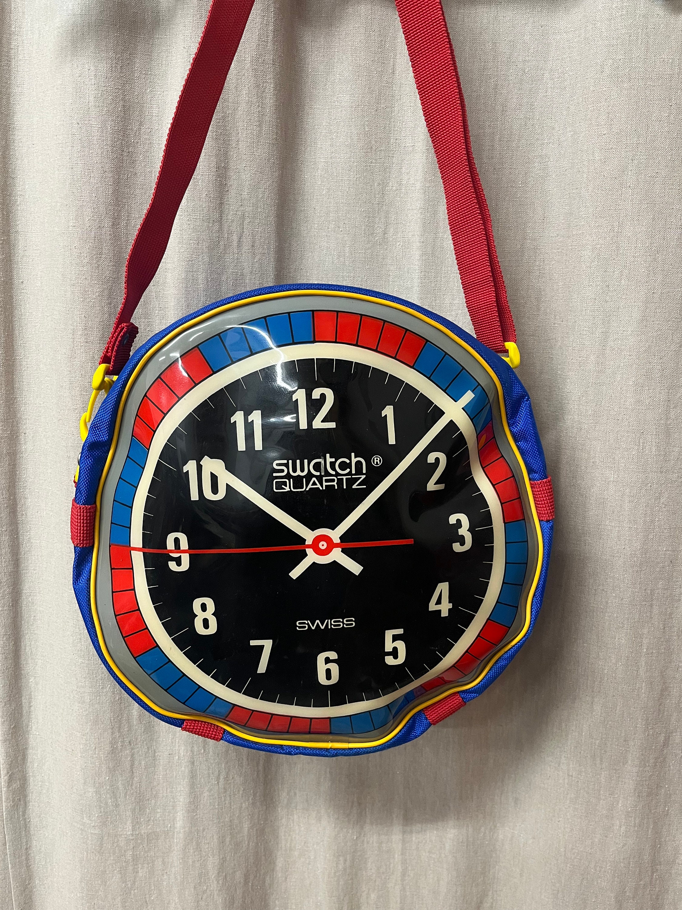 Rare Collectable Swatch Bag 1980's Swatch Quartz Swiss Clock Rare Collectable Swatch Bag 1980's Swatch Quartz Swiss Clock