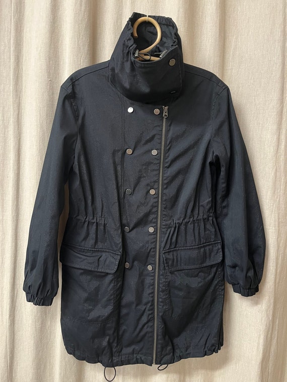 Armani Exchange, A|X Armani Exchange Shiny Black Trench Coat Jacket Size Medium