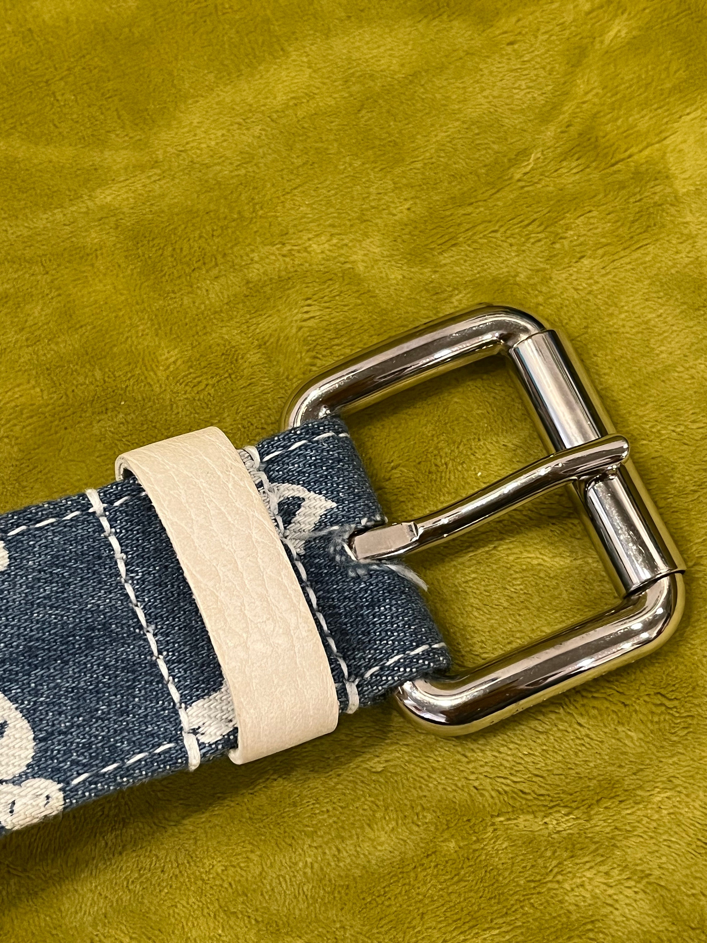 Vintage Custom-made belt With an Auth  Dolce & Gabbana     DG LOGO DOLCE & GABBANA Vintage DG Logo Denim Belt Silver Tone  main image 3