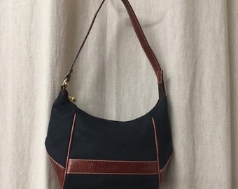 La Espuela Umhängetasche Handtasche Canvas und Leder Geldbörse