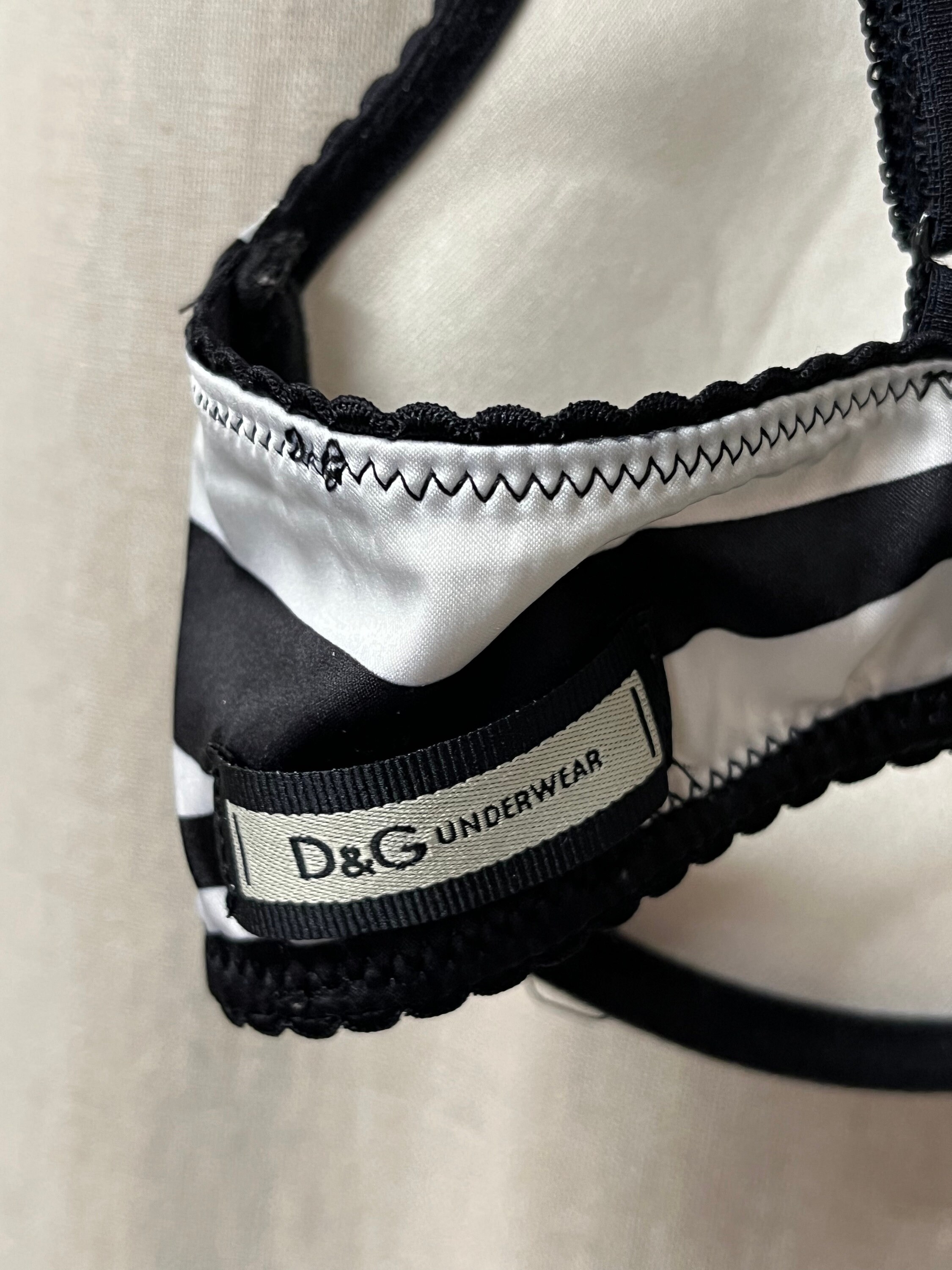 DOLCE GABBANA Underwear Vintage Zebra Print Bra D&G Underwear Size